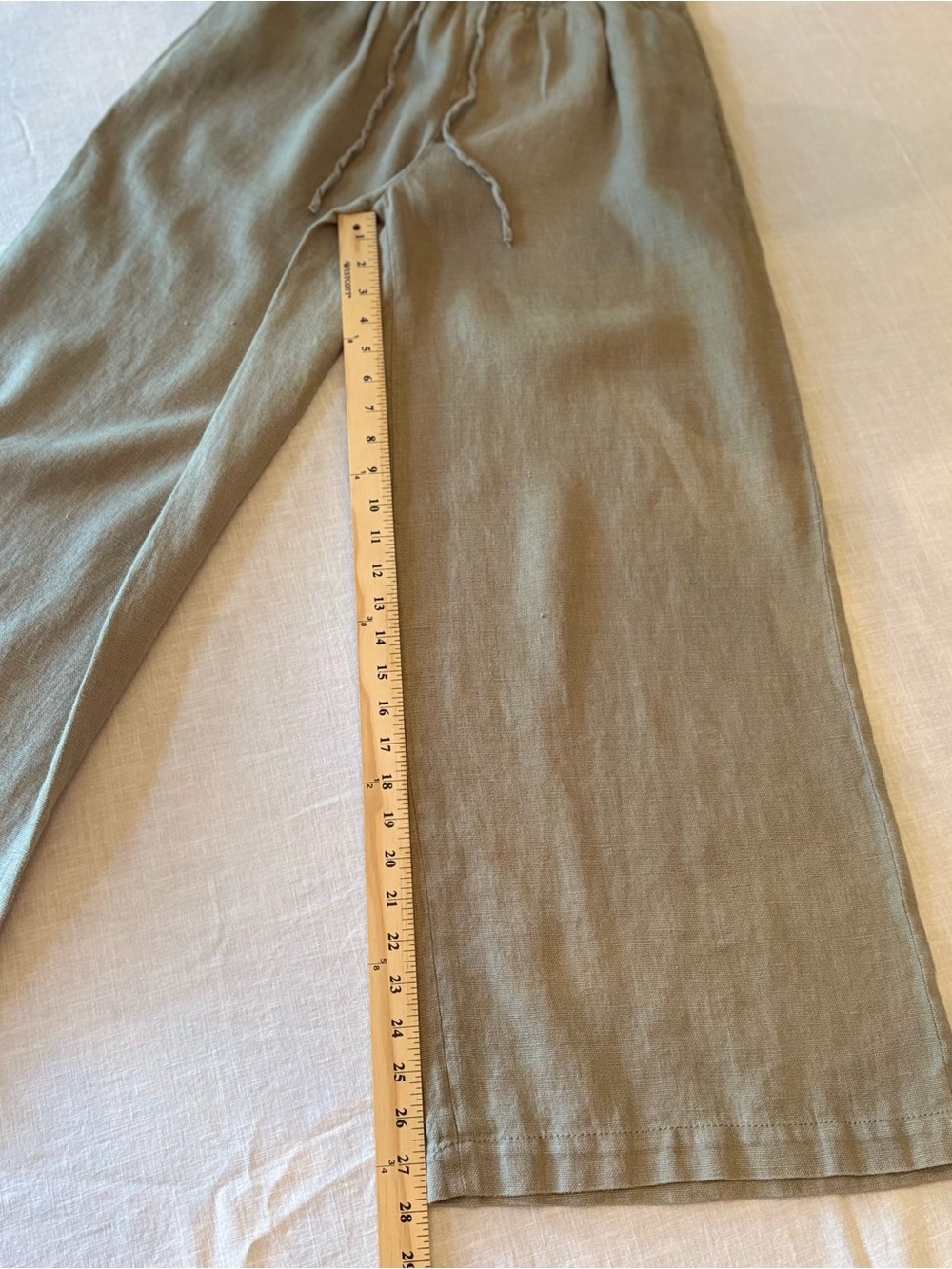 Zara Olive Green Wide-Leg Linen Women’s Pants. Sz XS - Picture 5 of 8
